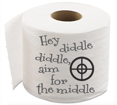 Embroidered Paper Towel | Hey diddle diddle, aim for the middle