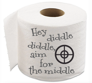 Embroidered Paper Towel | Hey diddle diddle, aim for the middle