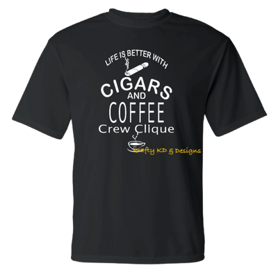 CIGARS & COFFEE Crew Clique w/ Masonic Logo T-Shirt