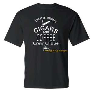 CIGARS & COFFEE Crew Clique w/ Masonic Logo T-Shirt